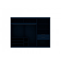 Manhattan Comfort 162GMC4 Mulberry Tatiana Midnight Blue 2-Sectional Open Hanging Module Wardrobe Closet